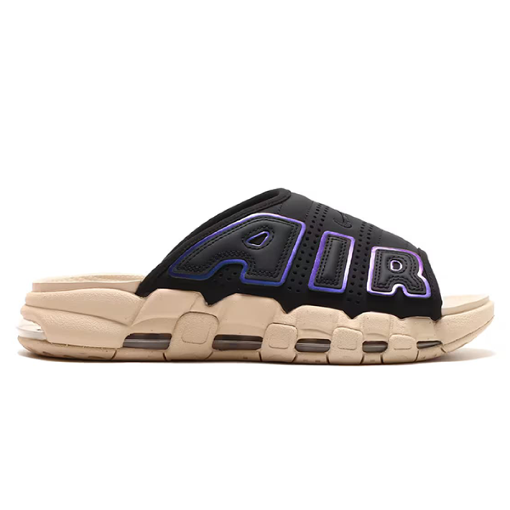 Nike Air More Uptempo Unisex Flat Slipper Black Purple