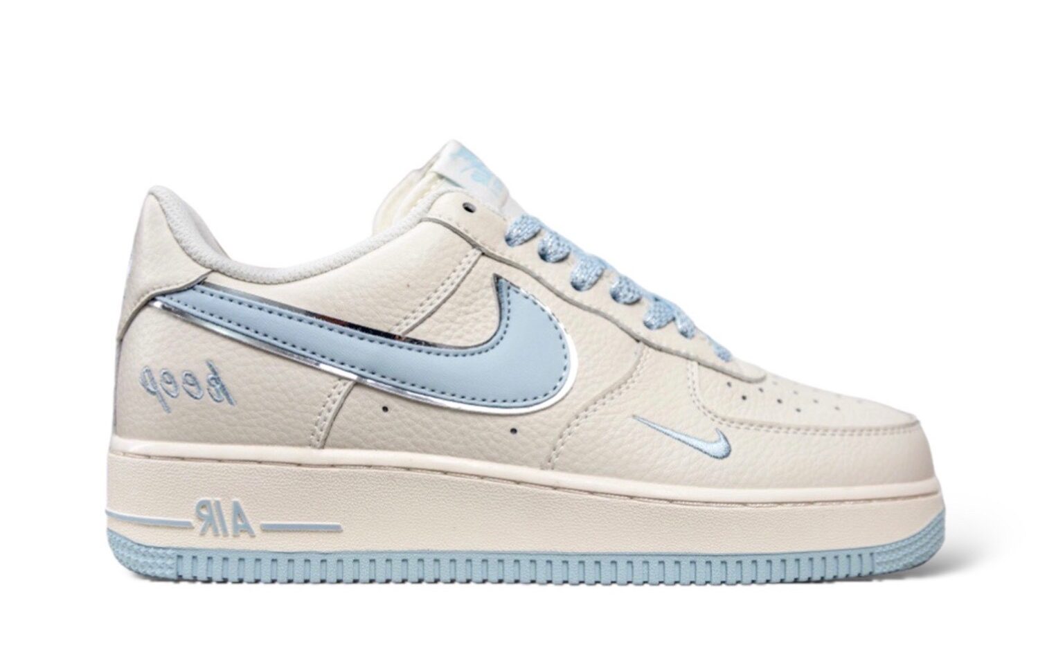 Nike Air Force 1 Low Keep Fresh Beige Blue Silver