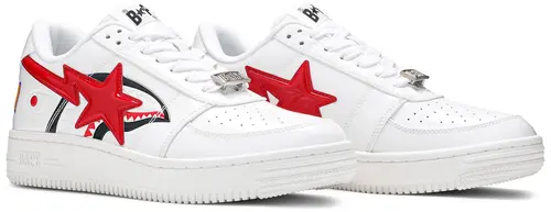 Bapesta Low White Shark Face