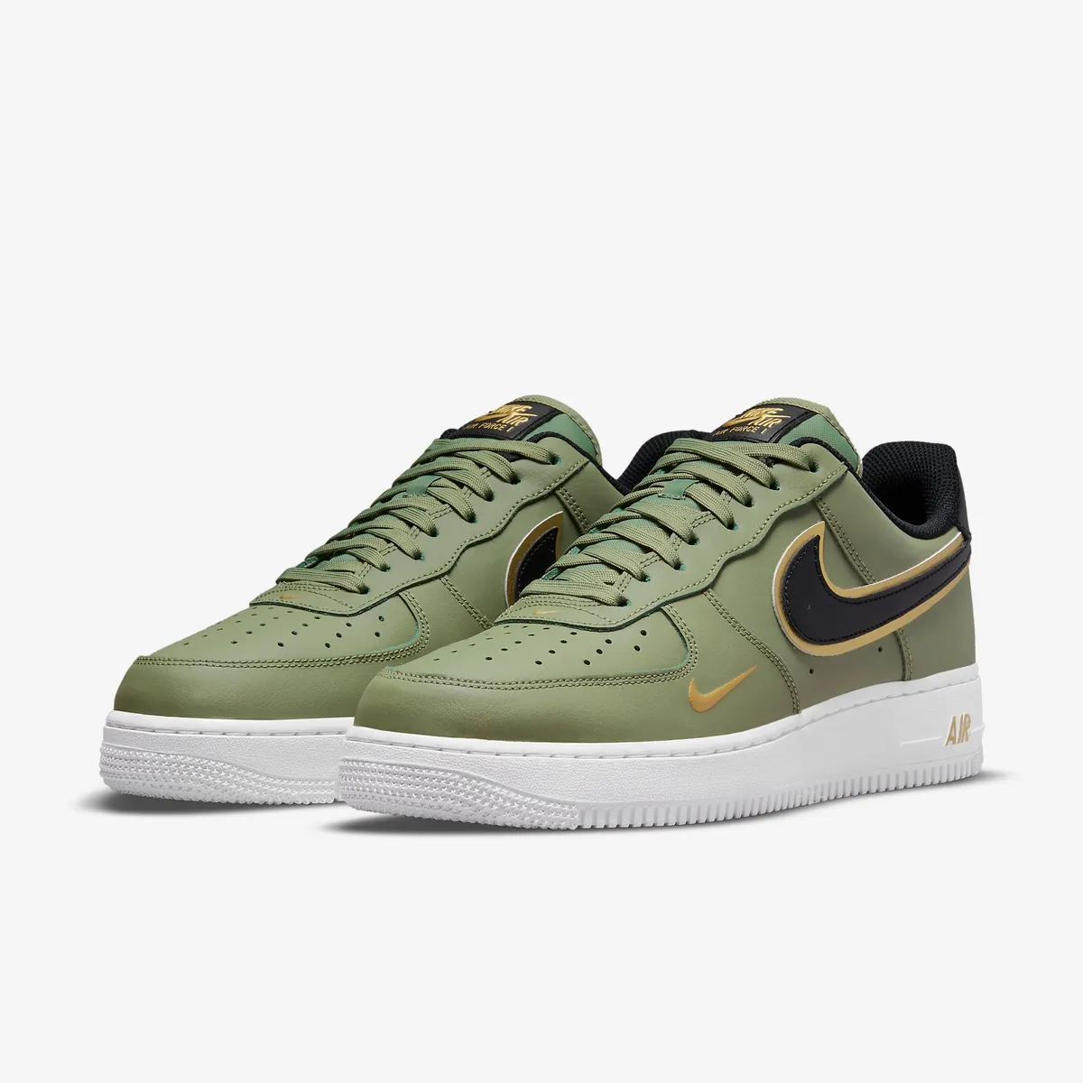 Nike Air Force 1 '07 LV8 Double Swoosh Oil Green Gold